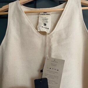 CARALARGA natural heavy canvas cotton dress Size M